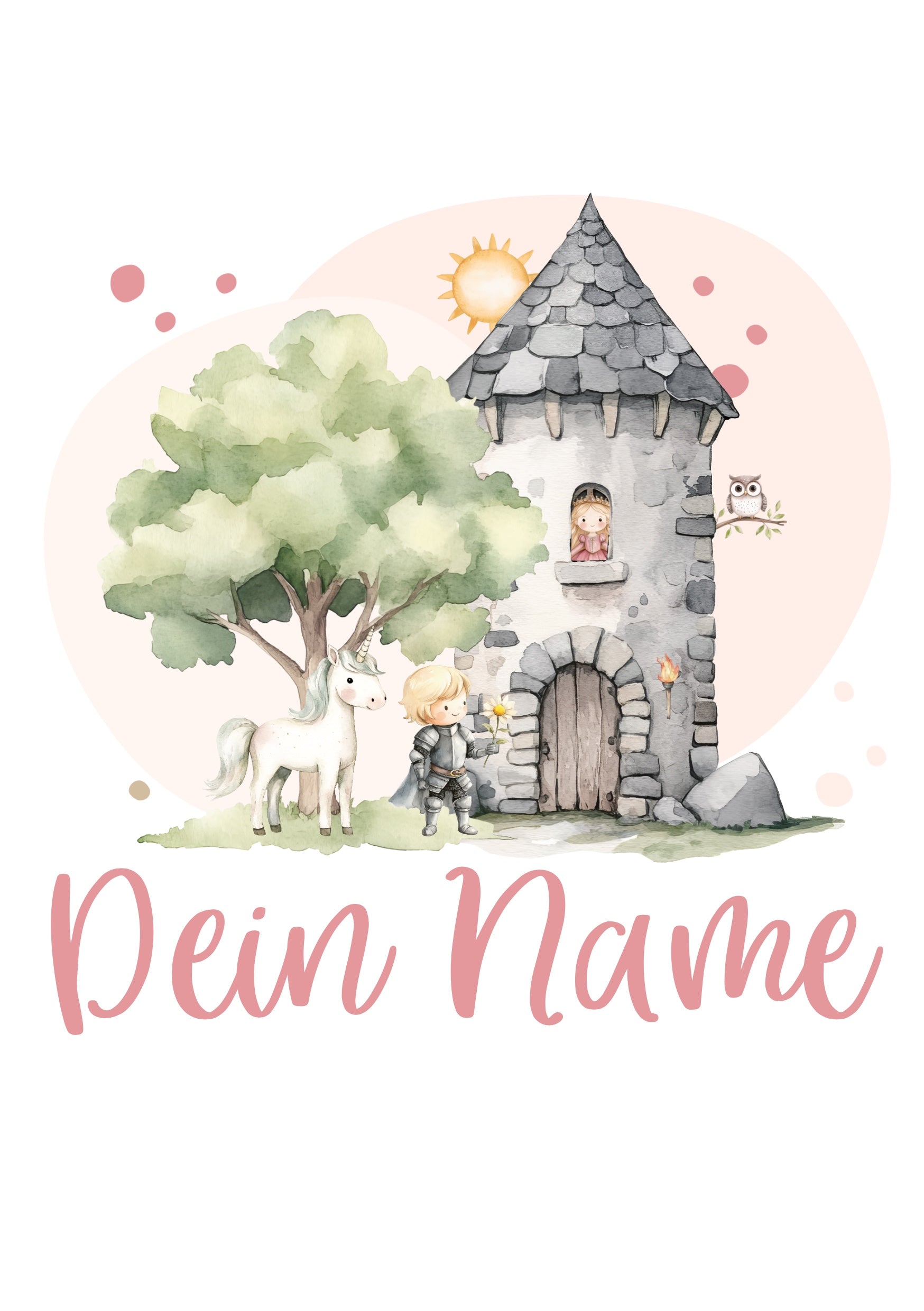 Bügelbild "Rapunzel" - Name und Jahreszahl nach deinen Wünschen