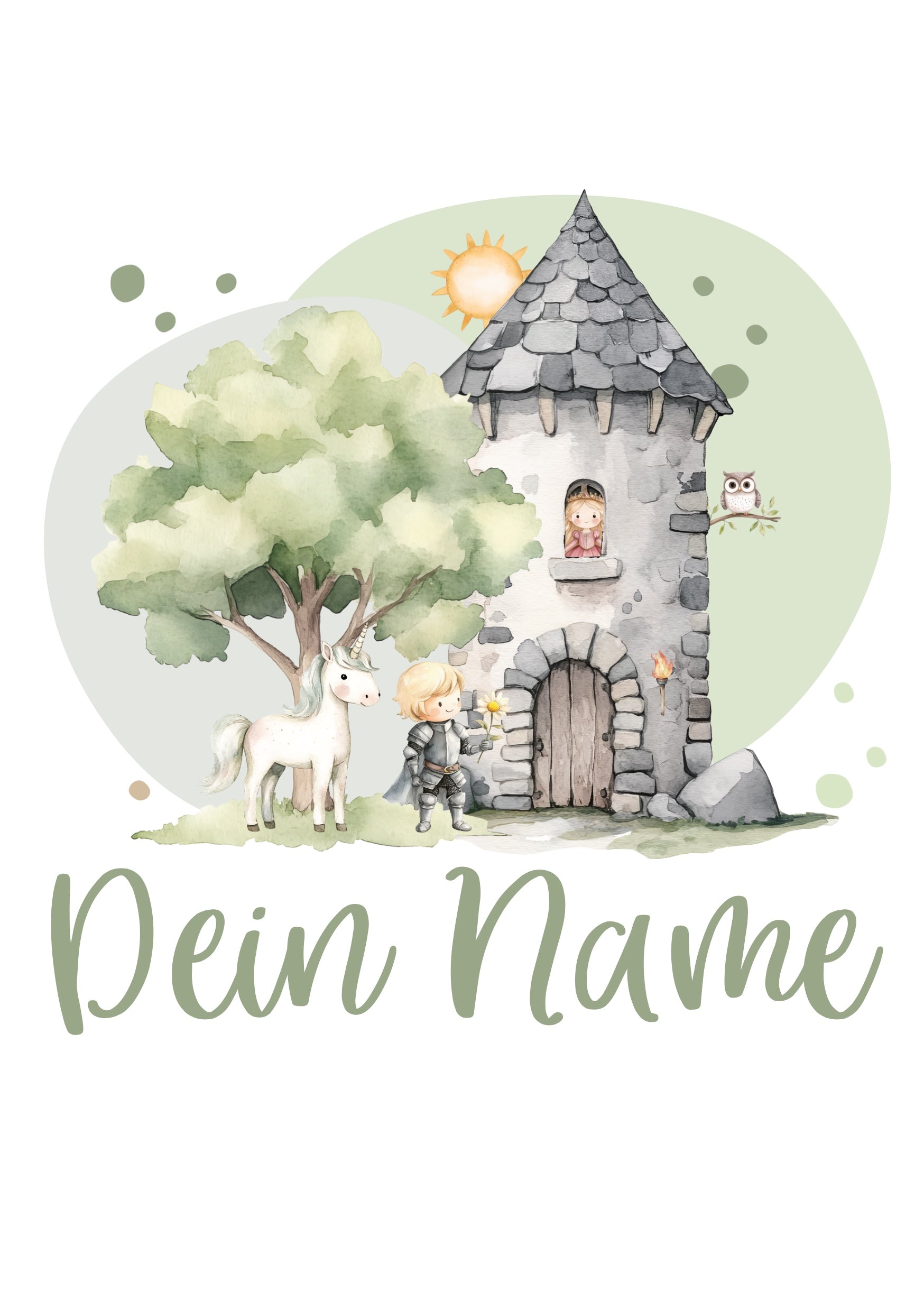 Bügelbild "Rapunzel" - Name und Jahreszahl nach deinen Wünschen