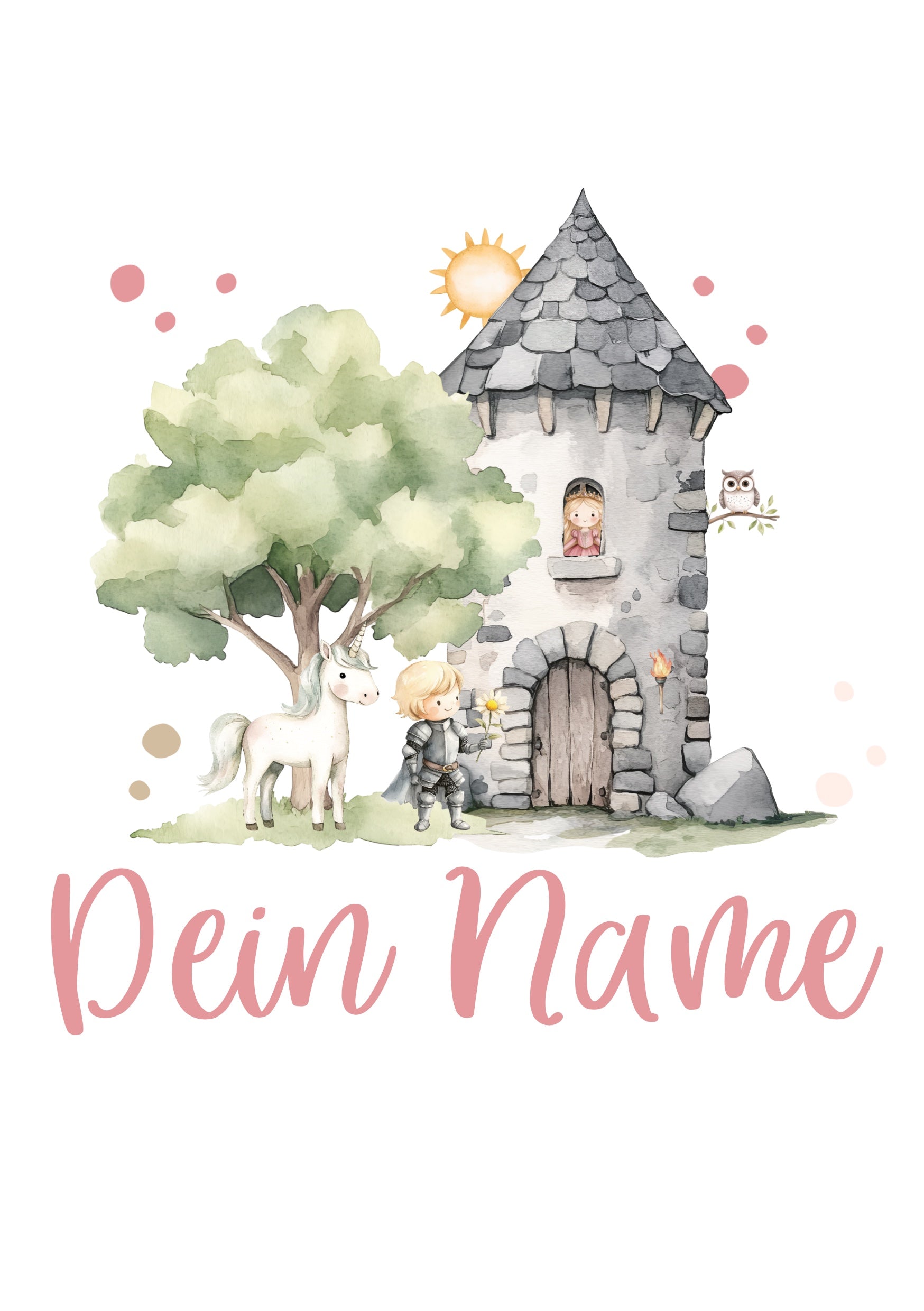 Bügelbild "Rapunzel" - Name und Jahreszahl nach deinen Wünschen