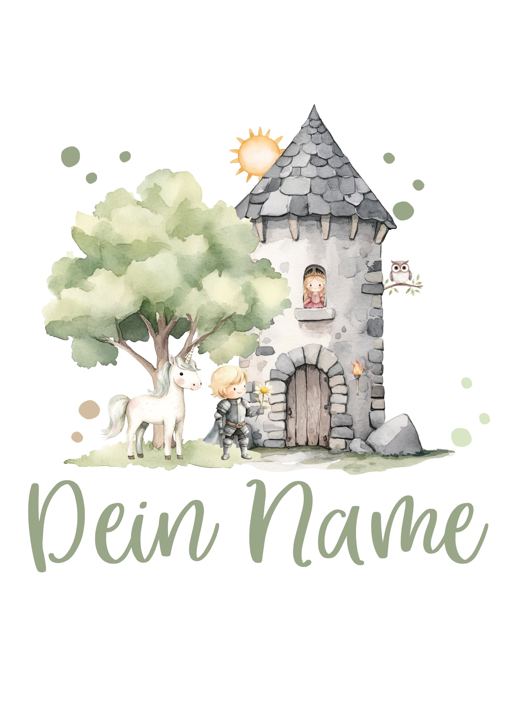Bügelbild "Rapunzel" - Name und Jahreszahl nach deinen Wünschen