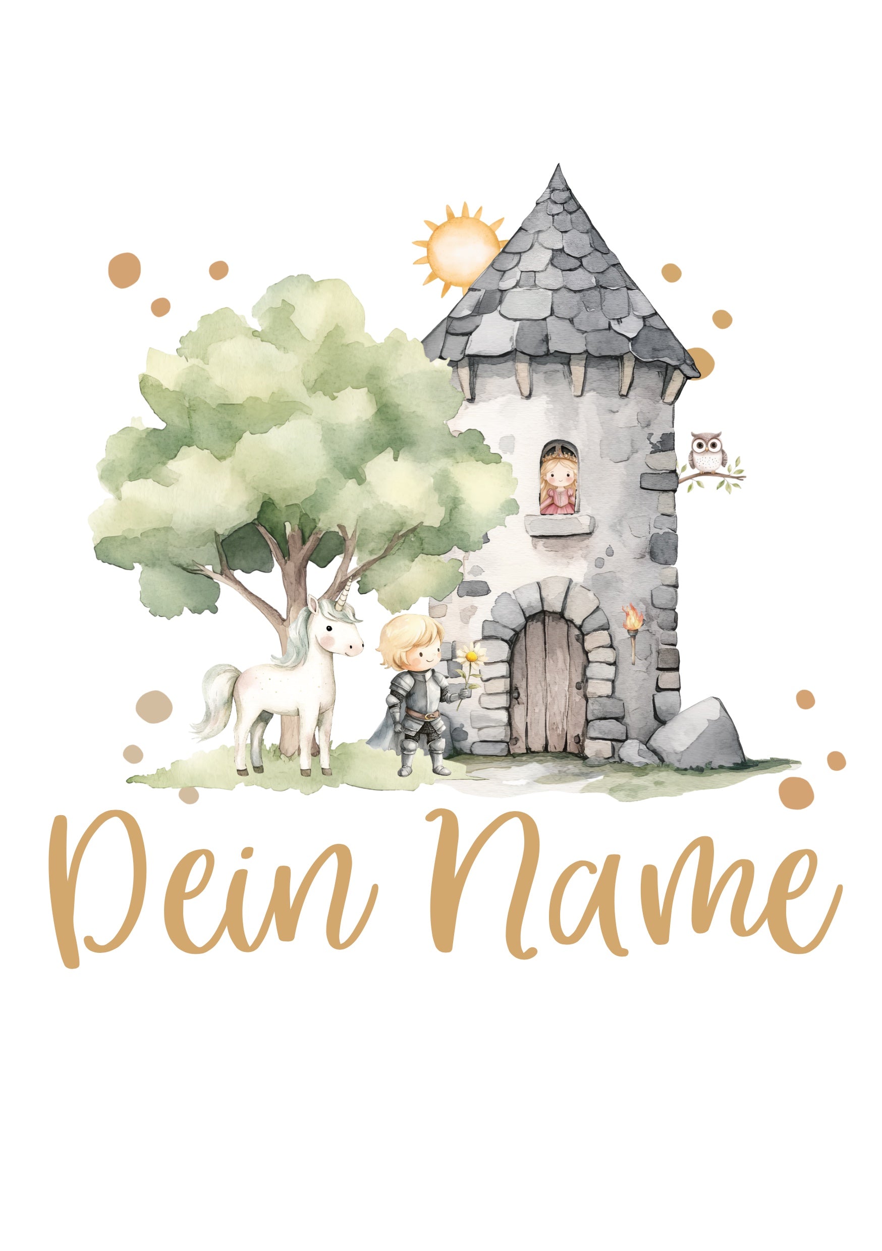 Bügelbild "Rapunzel" - Name und Jahreszahl nach deinen Wünschen