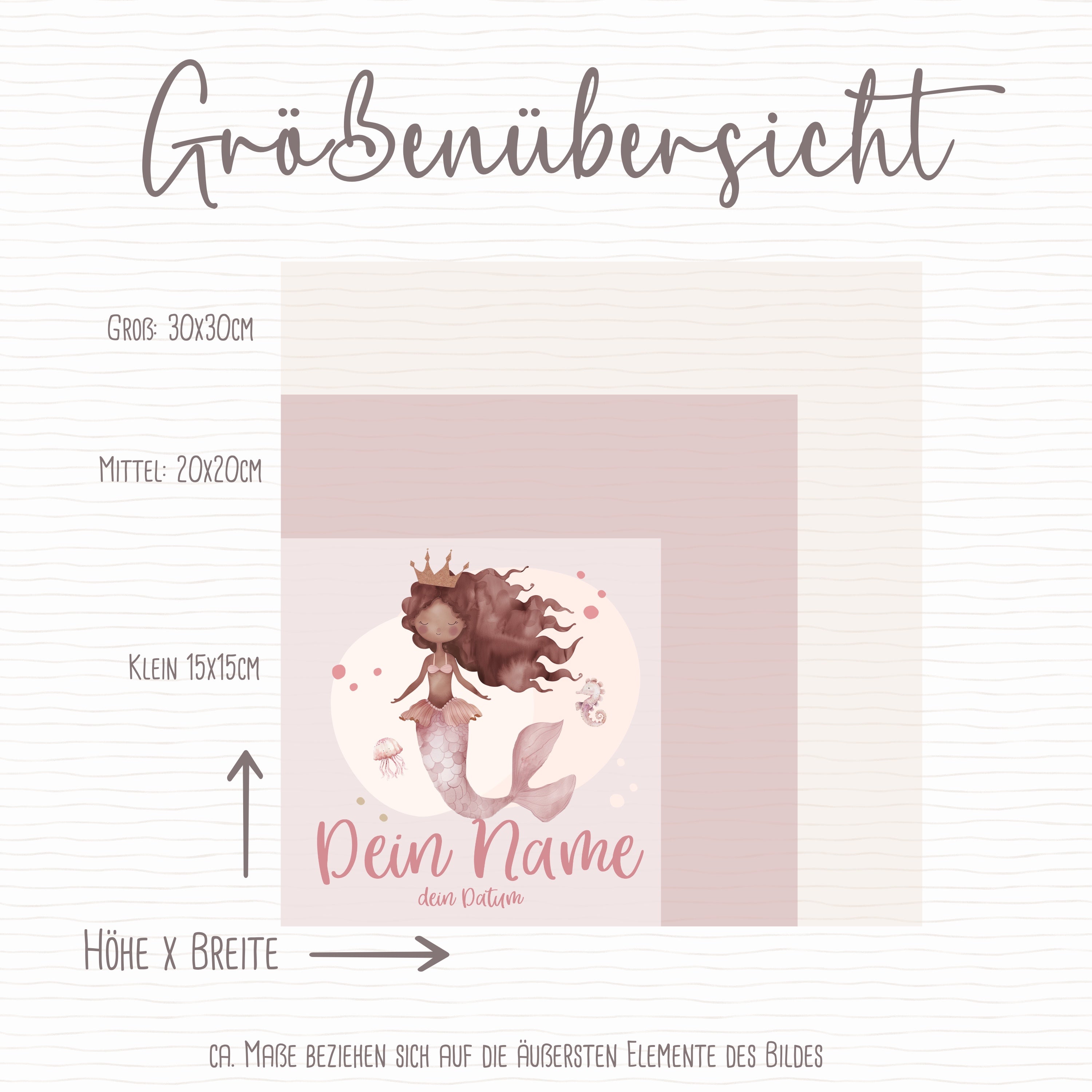Bügelbild "Meerjungfrau" - Name und Jahreszahl nach deinen Wünschen