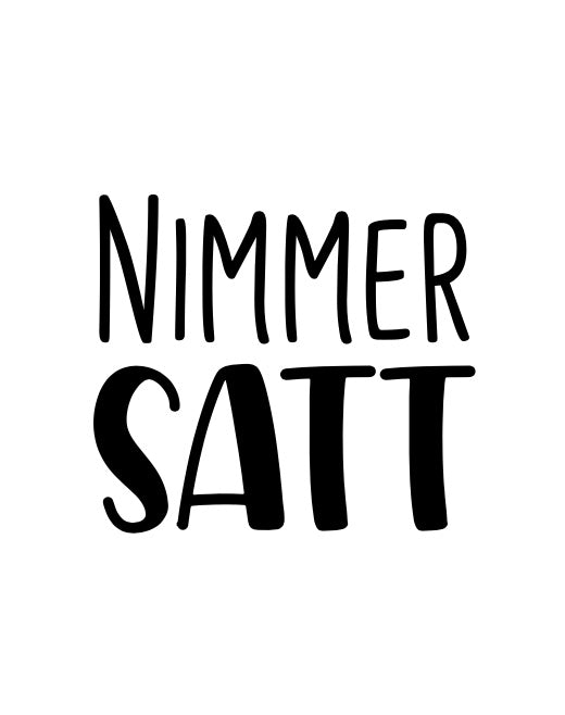 Nimmer Satt - Label