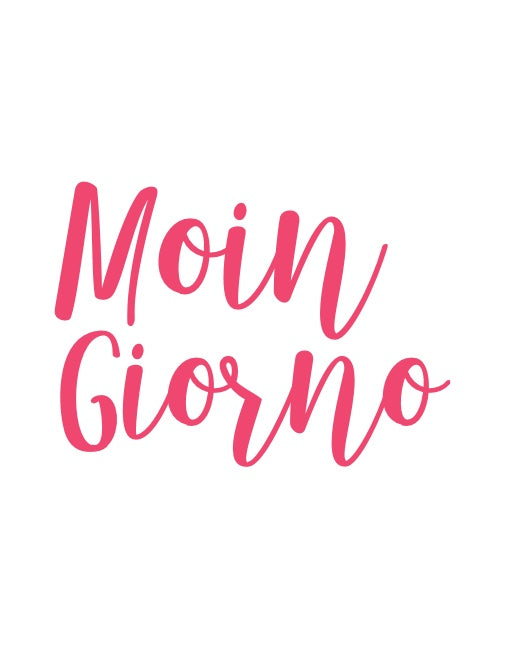 Bügelbild "Moin Giorno" - Farbe und Schrift nach deinen Wünschen - Geschwungen