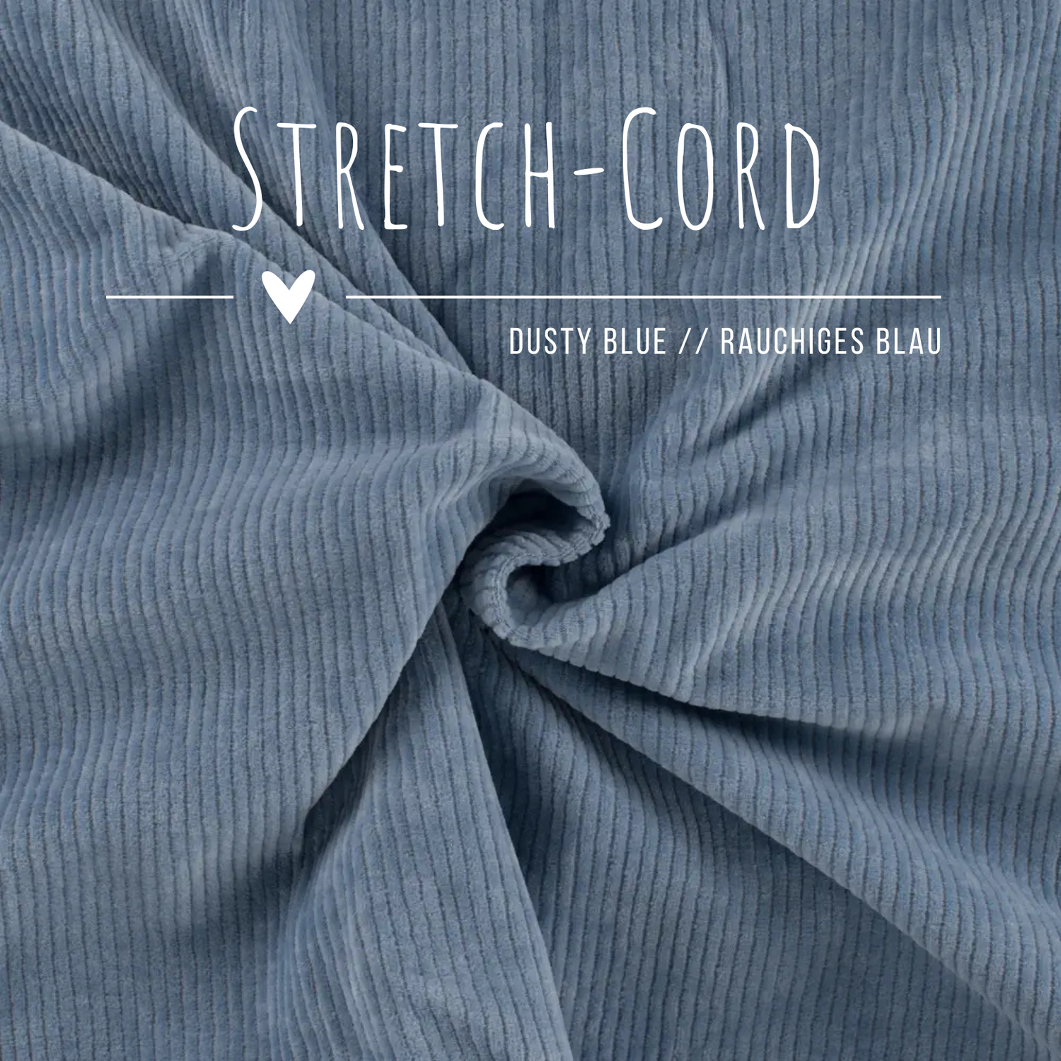 Stretch Cord-Jersey Dusty Blue - 78% Baumwolle 17% Poyester 5% Elastan