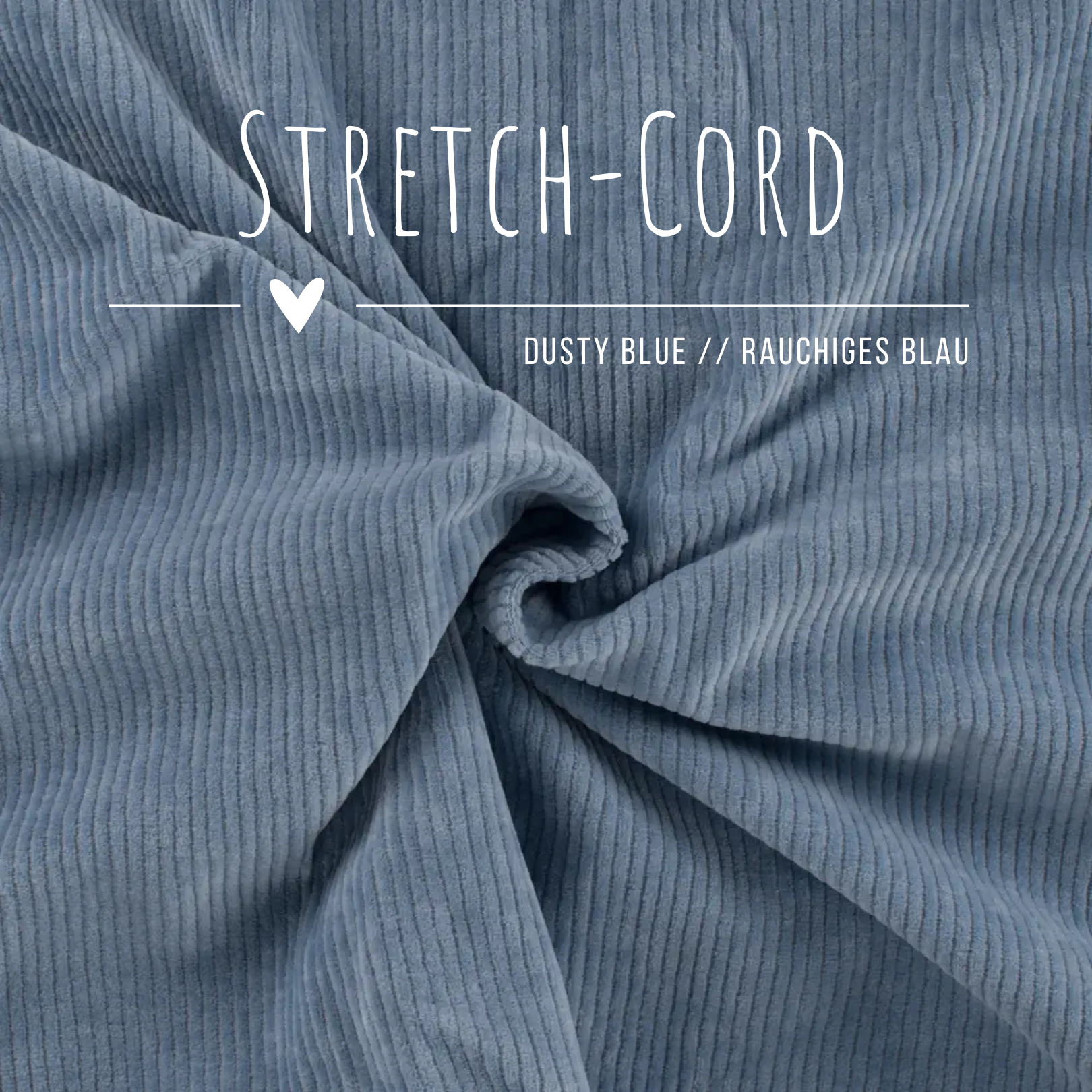 Stretch Cord-Jersey Dusty Blue - 78% Baumwolle 17% Poyester 5% Elastan