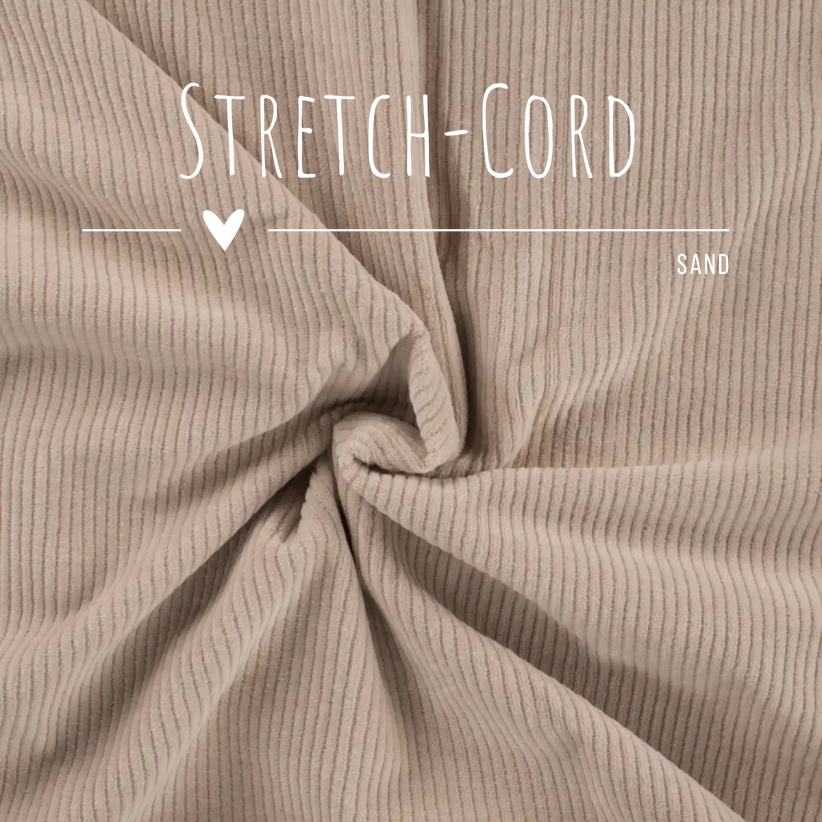 Stretch Cord-Jersey Sand - 78% Baumwolle 17% Poyester 5% Elastan