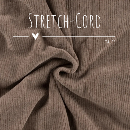 Stretch Cord-Jersey Taupe - 78% Baumwolle 17% Poyester 5% Elastan