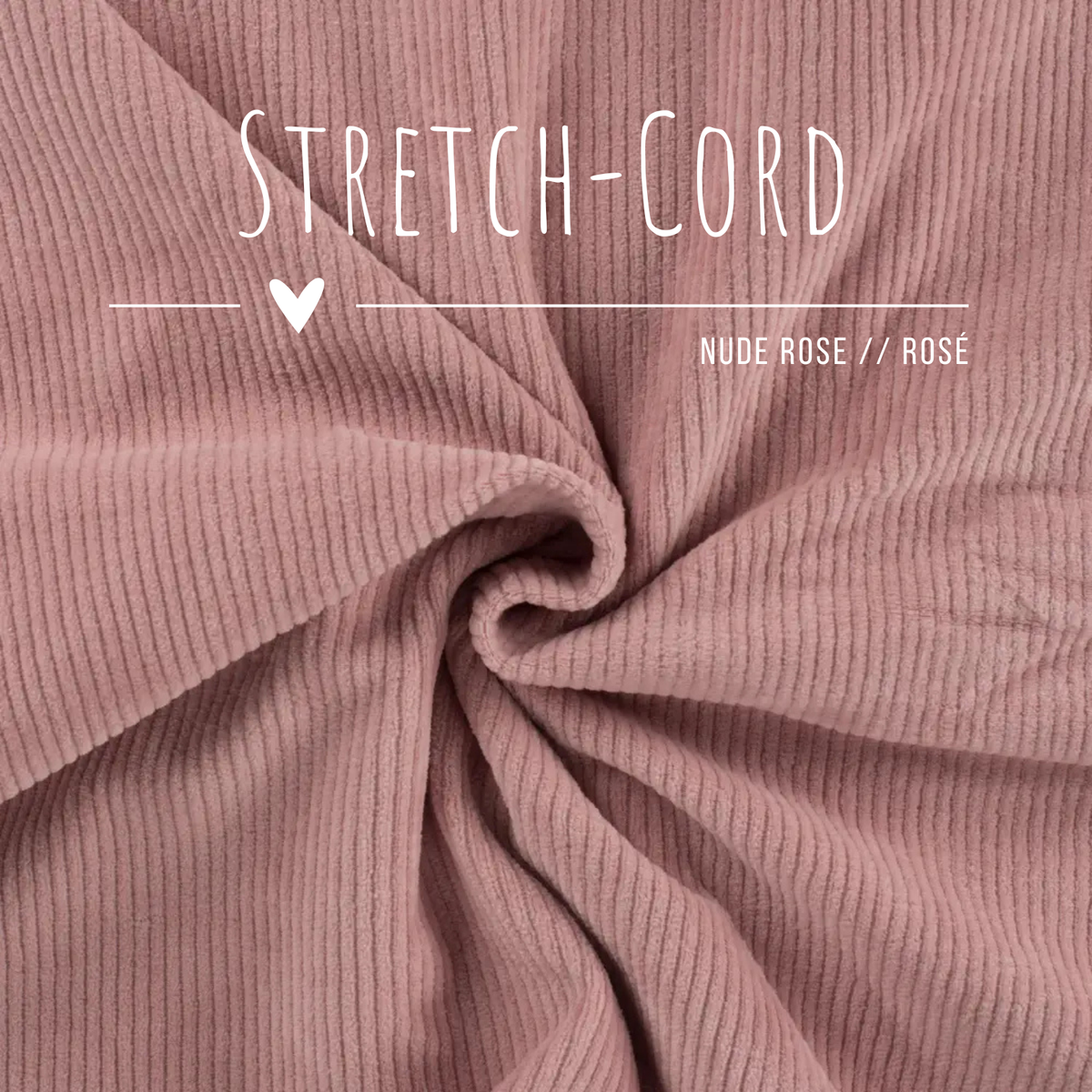 Stretch Cord-Jersey Nude Rosa - 78% Baumwolle 17% Poyester 5% Elastan