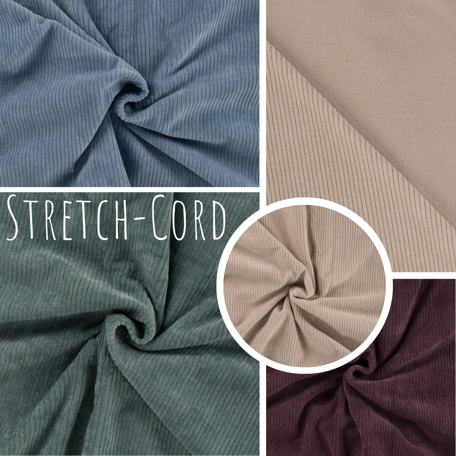 Stretch Cord-Jersey Dusty Blue - 78% Baumwolle 17% Poyester 5% Elastan