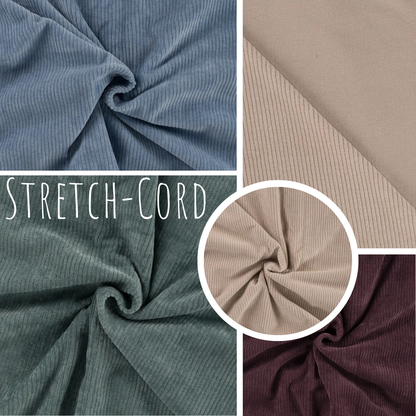 Stretch Cord-Jersey Dusty Blue - 78% Baumwolle 17% Poyester 5% Elastan
