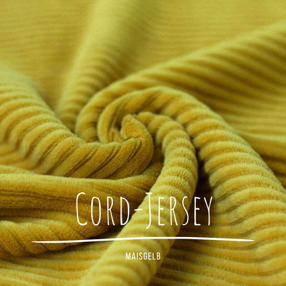 Jerseycord Maisgelb - 70 % Baumwolle, 25 % Polyester und 5 % Elastan