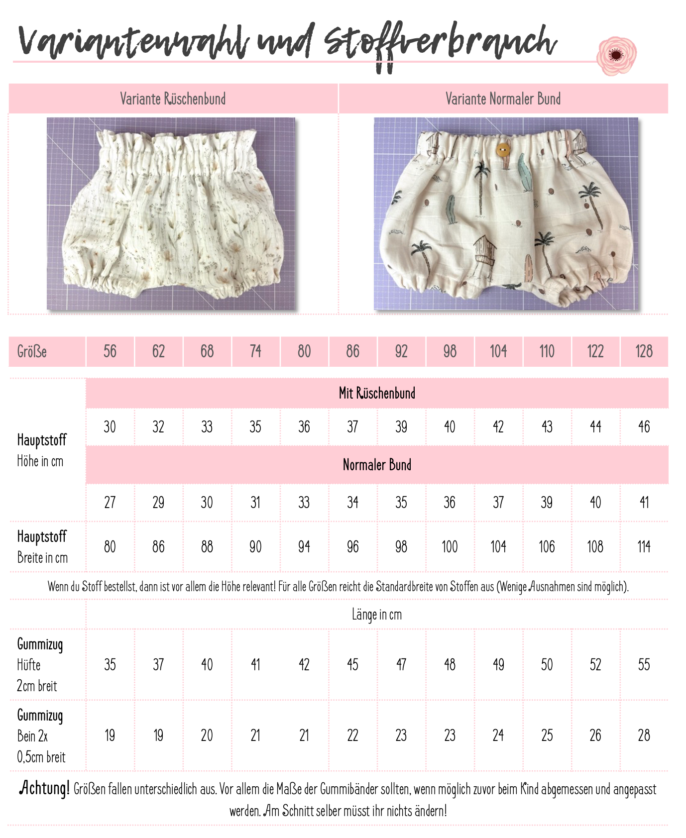 BLOOMERS - Schnittmuster und Schritt-für-Schritt Anleitung