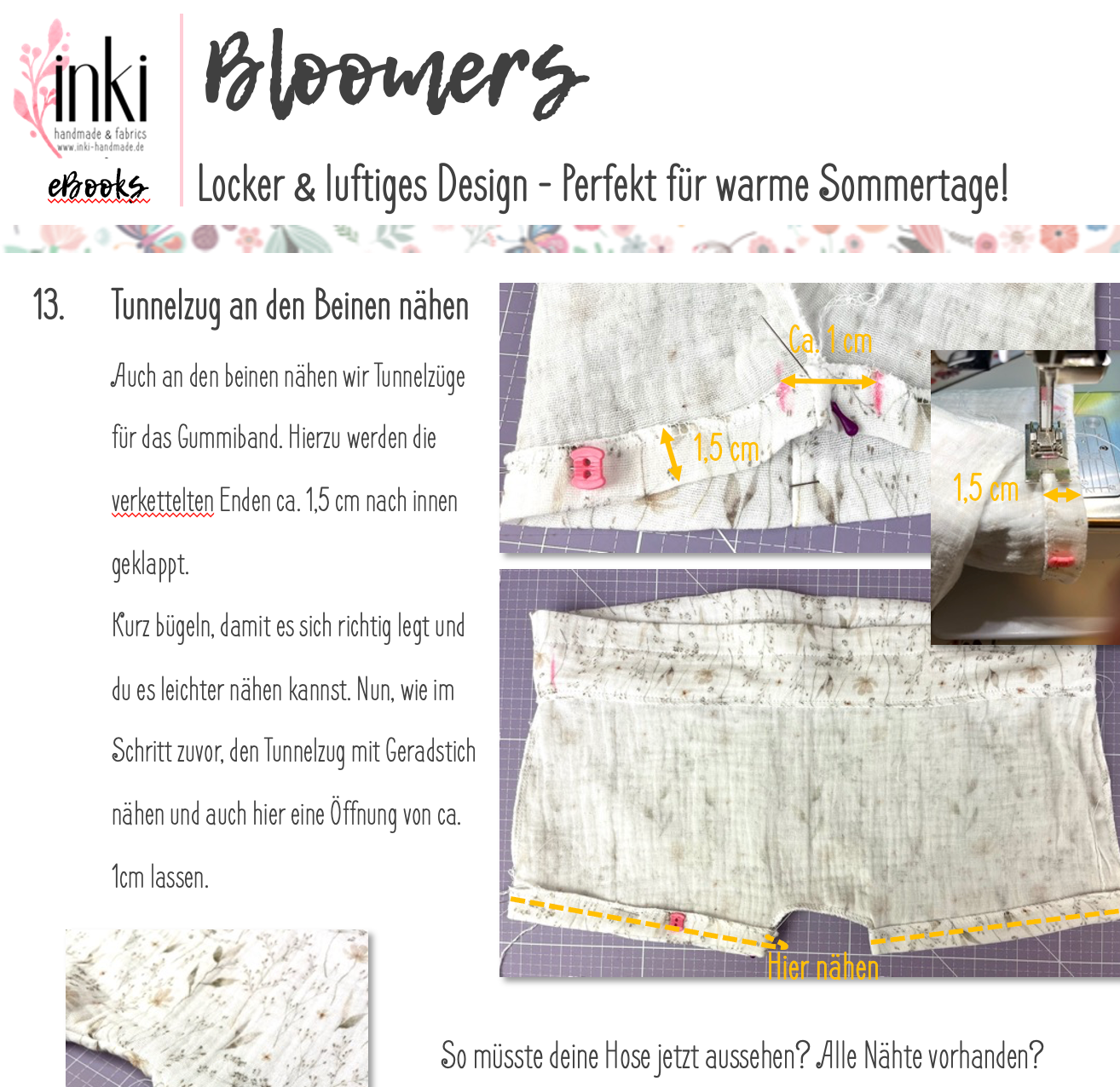 BLOOMERS - Schnittmuster und Schritt-für-Schritt Anleitung