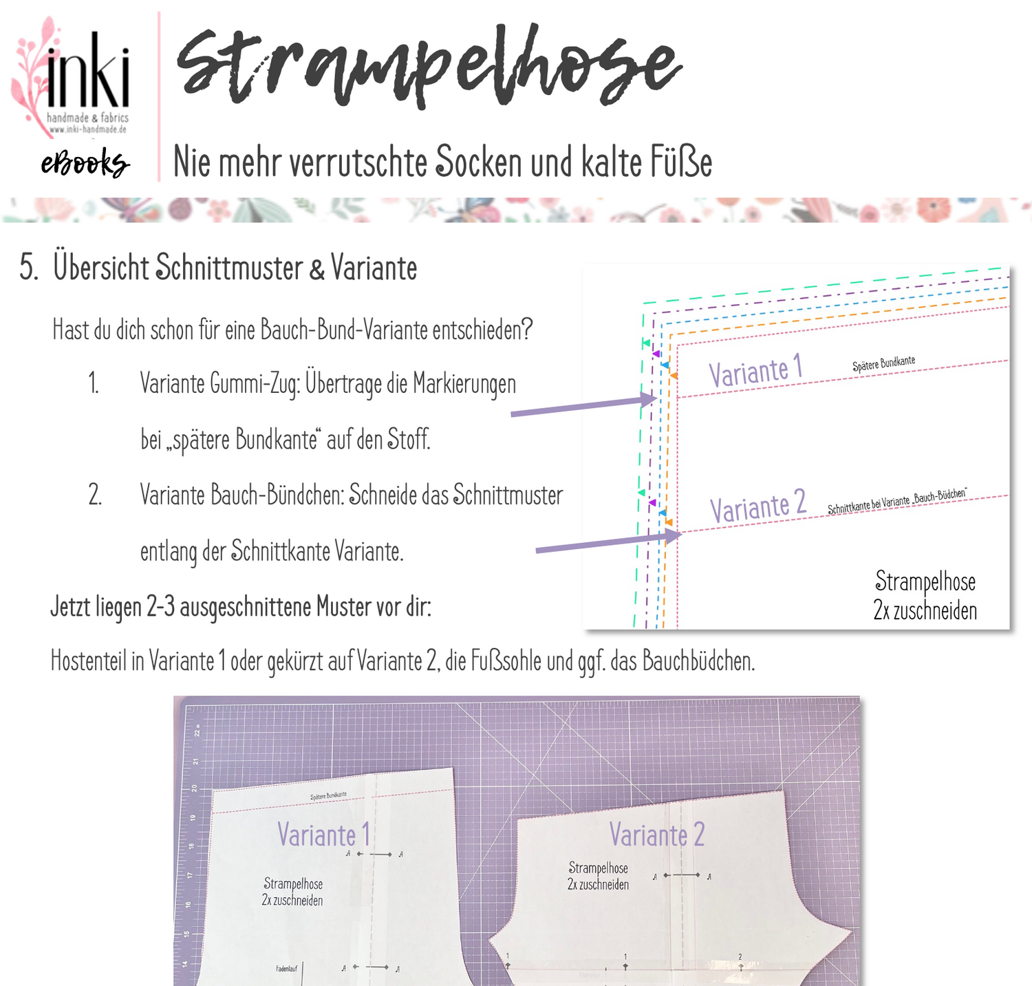 STRAMPELHOSE - Papier-Schnittmuster