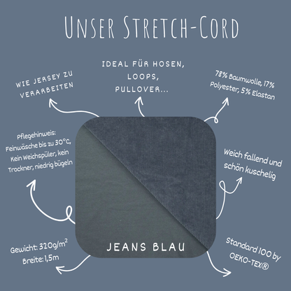 Stretch Cord-Jersey Jeans Blau - 78% Baumwolle 17% Poyester 5% Elastan