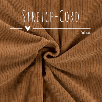 Stretch Cord-Jersey Cognac - 78% Baumwolle 17% Poyester 5% Elastan