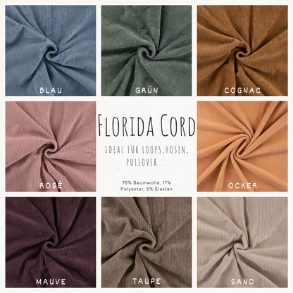 Stretch Cord-Jersey Taupe - 78% Baumwolle 17% Poyester 5% Elastan