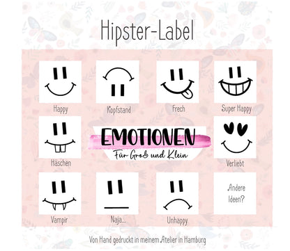 Emotionen - 100% Polyester Weiß - Label