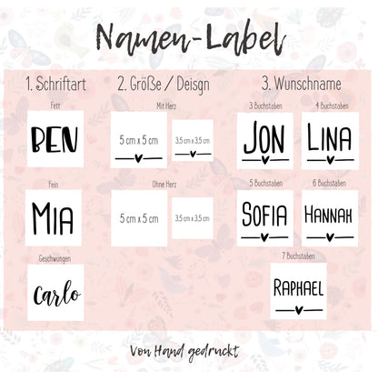 Namen - 100% Baumwolle - Label