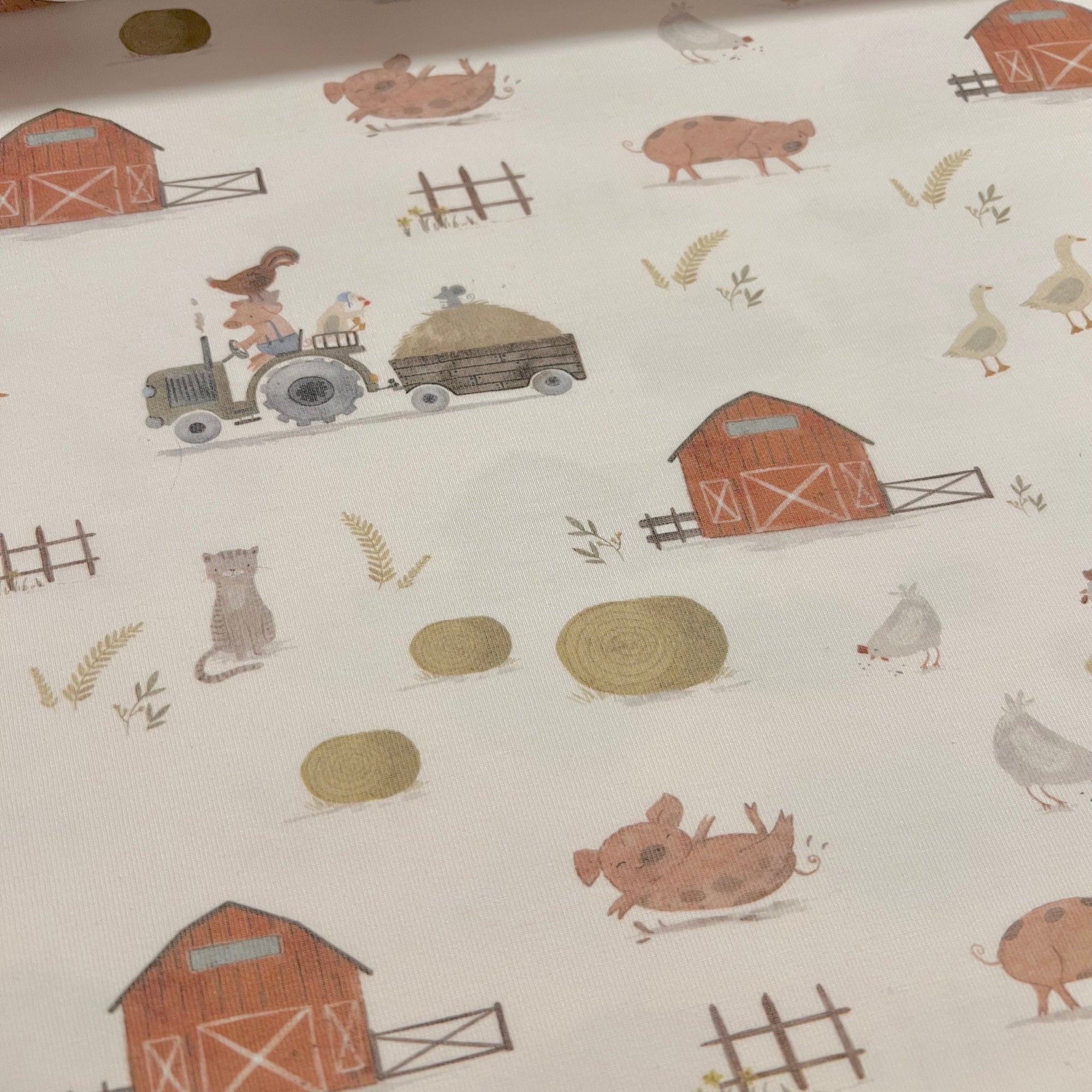 Ein Tag auf dem Bauernhof - Premium Baumwoll-Jersey -  95% Cotton 5% Elastan