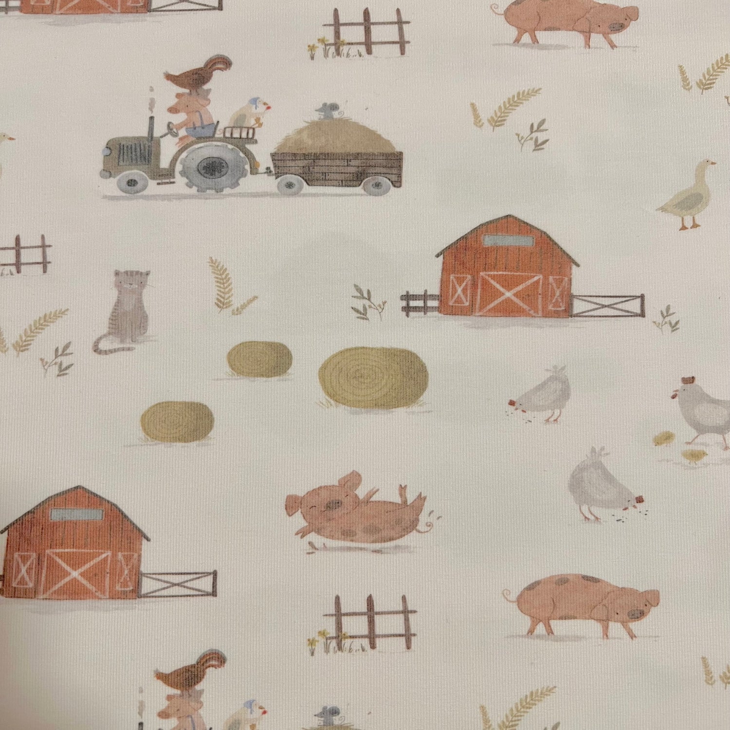 Ein Tag auf dem Bauernhof - Premium Baumwoll-Jersey -  95% Cotton 5% Elastan