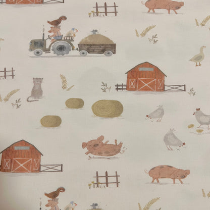 Ein Tag auf dem Bauernhof - Premium Baumwoll-Jersey -  95% Cotton 5% Elastan