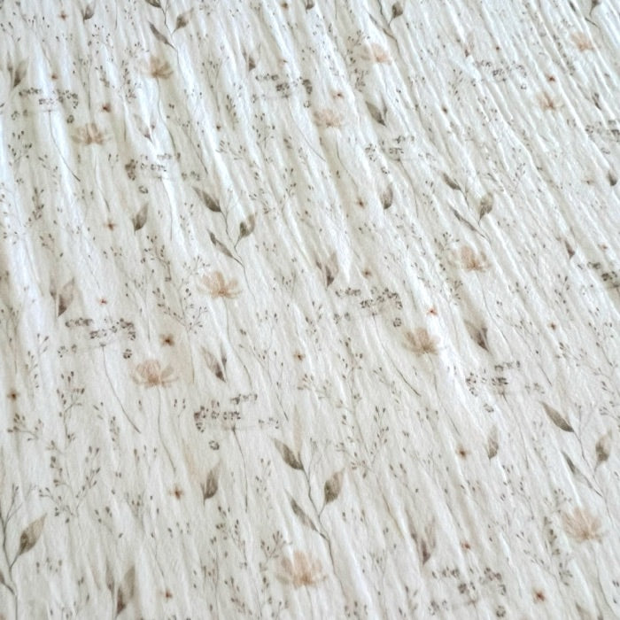 Beige Flowers - Baumwoll Musselin