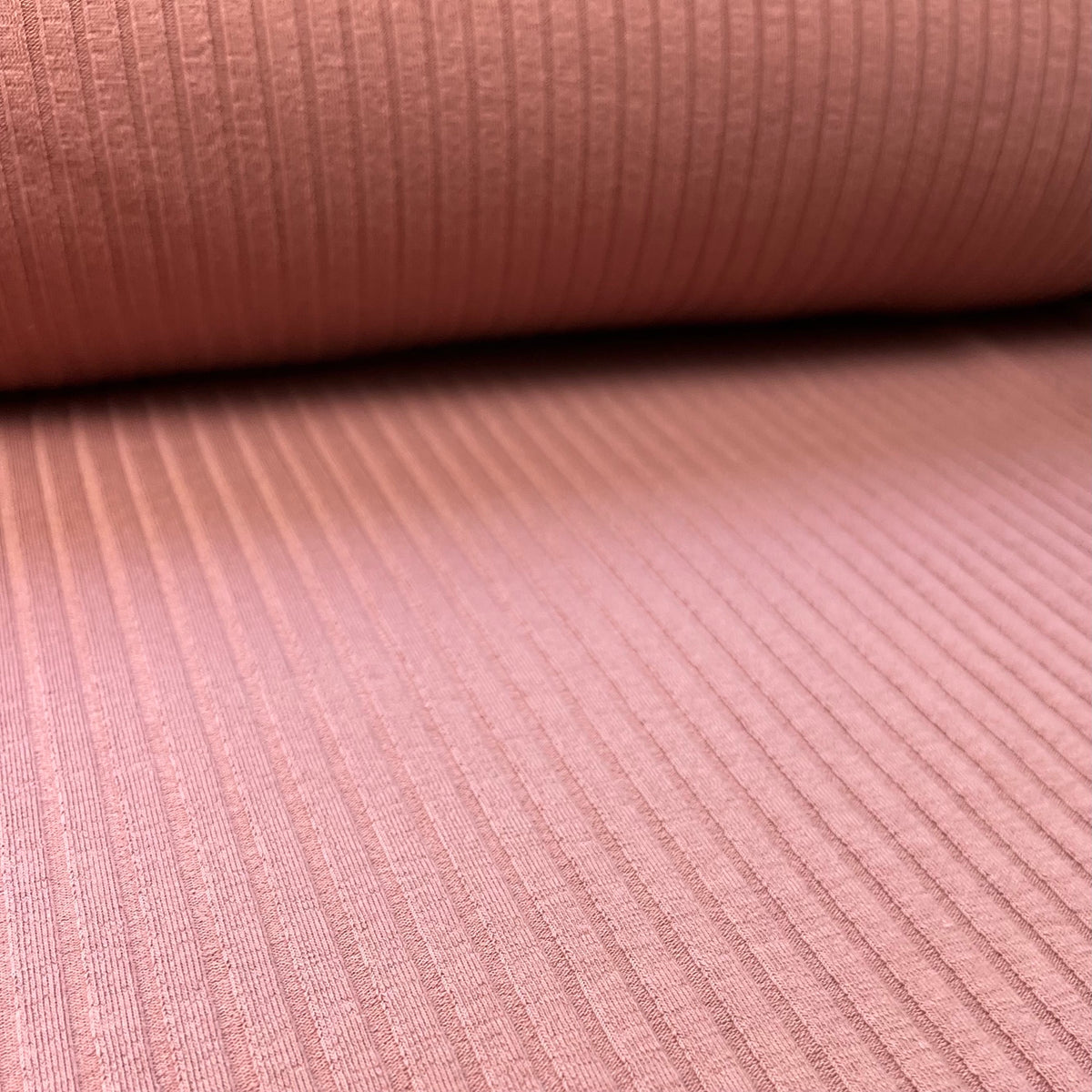 Clay Pink - Wide Rib Jersey - 95% Cotton 5% Elastan