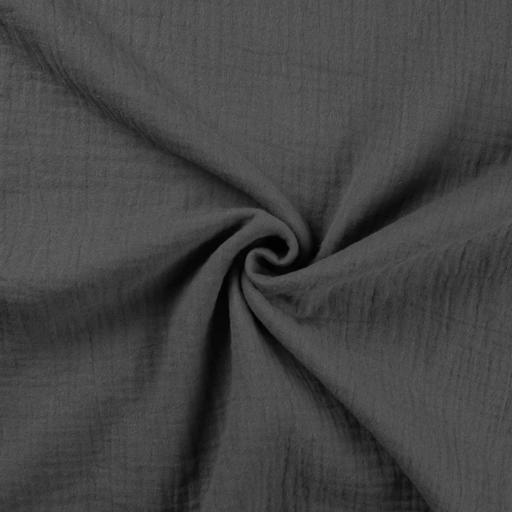 Musselin Dunkel Grau - Double Gauze - 100% Baumwolle