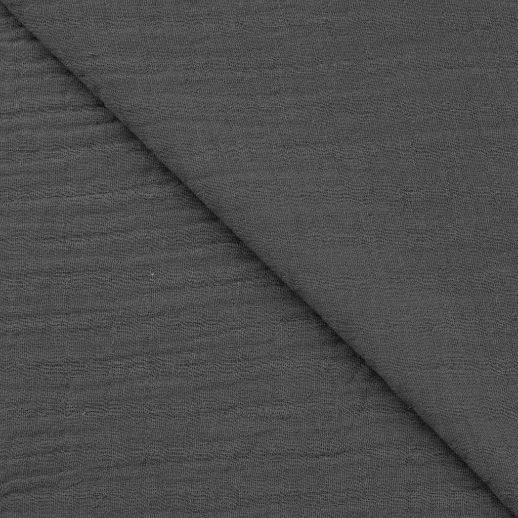 Musselin Dunkel Grau - Double Gauze - 100% Baumwolle