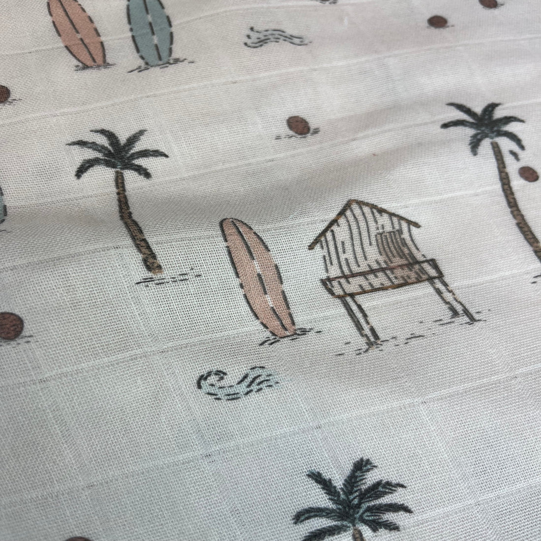 Reststück 0,35m At the beach - Baumwoll Musselin