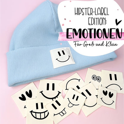 Emotionen - 100% Polyester Weiß - Label