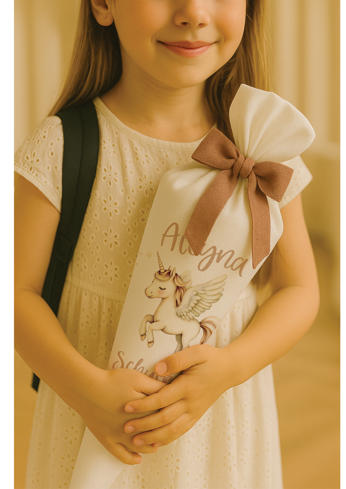 Boho Prinzessin Schultüten-Bügelbild - Name, Farbe und Datum nach deinen Wünschen