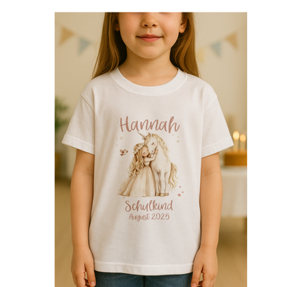 Boho Prinzessin Einschulungs-Bügelbild - Name, Farbe und Datum nach deinen Wünschen