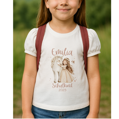 Boho Prinzessin Einschulungs-Bügelbild - Name, Farbe und Datum nach deinen Wünschen