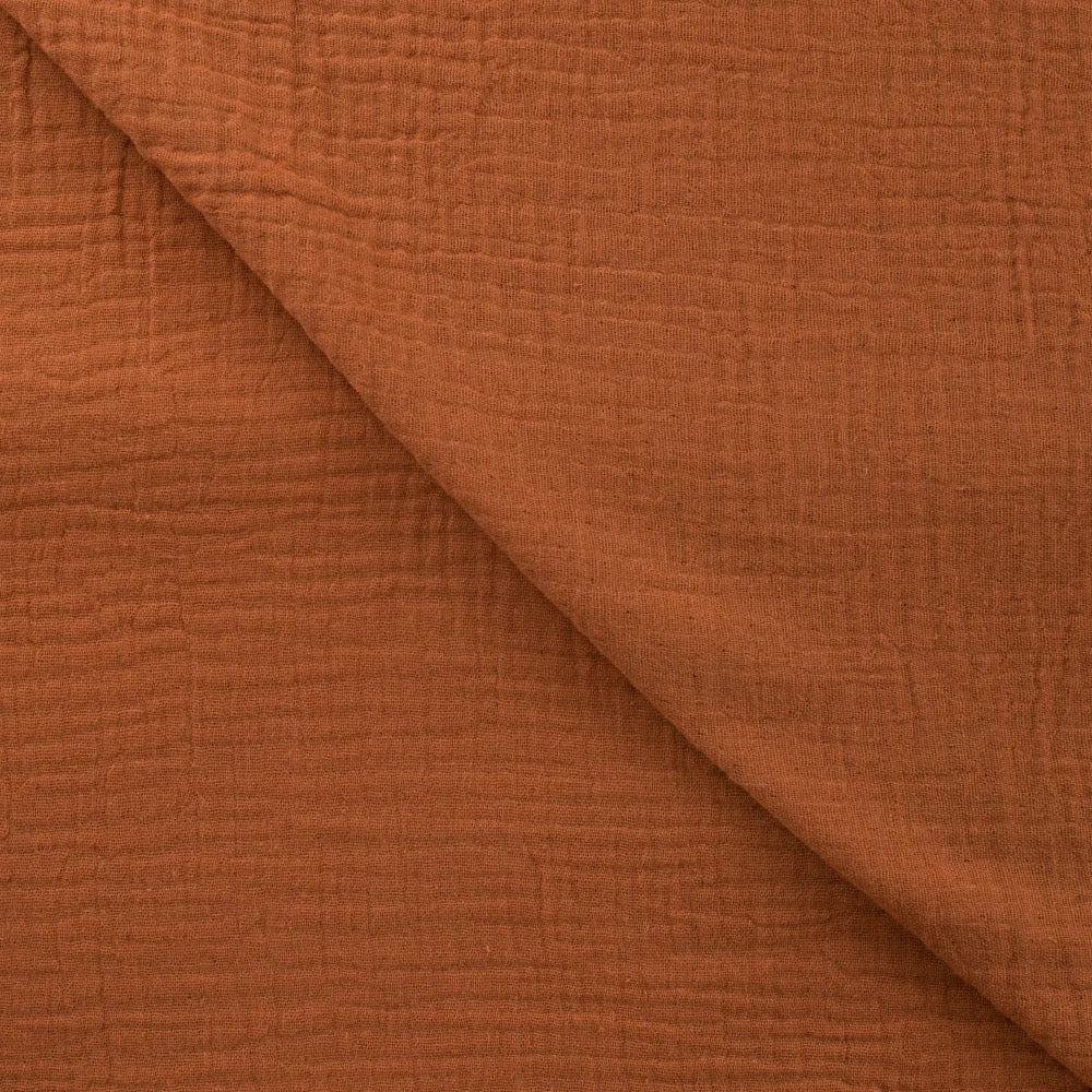 Musselin Cognac - Double Gauze - 100% Baumwolle