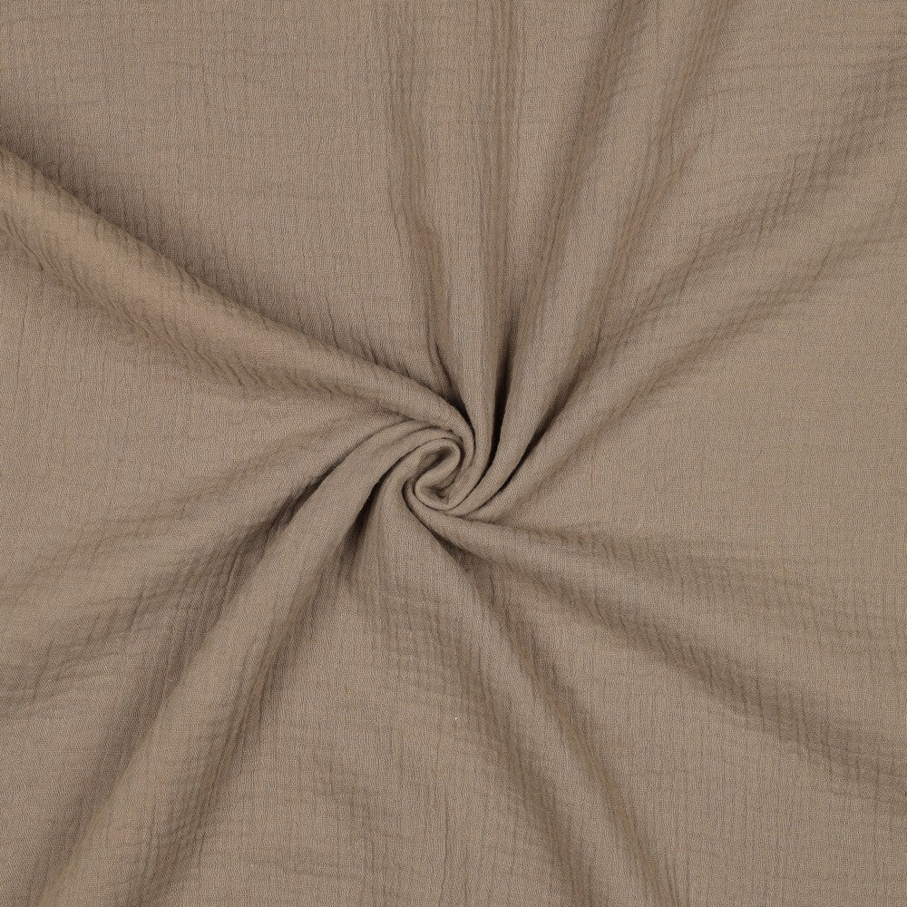 Musselin Dunkles Taupe - Double Gauze - 100% Baumwolle