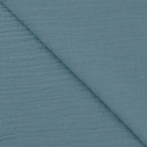 Musselin Dusty Blue - Double Gauze - 100% Baumwolle