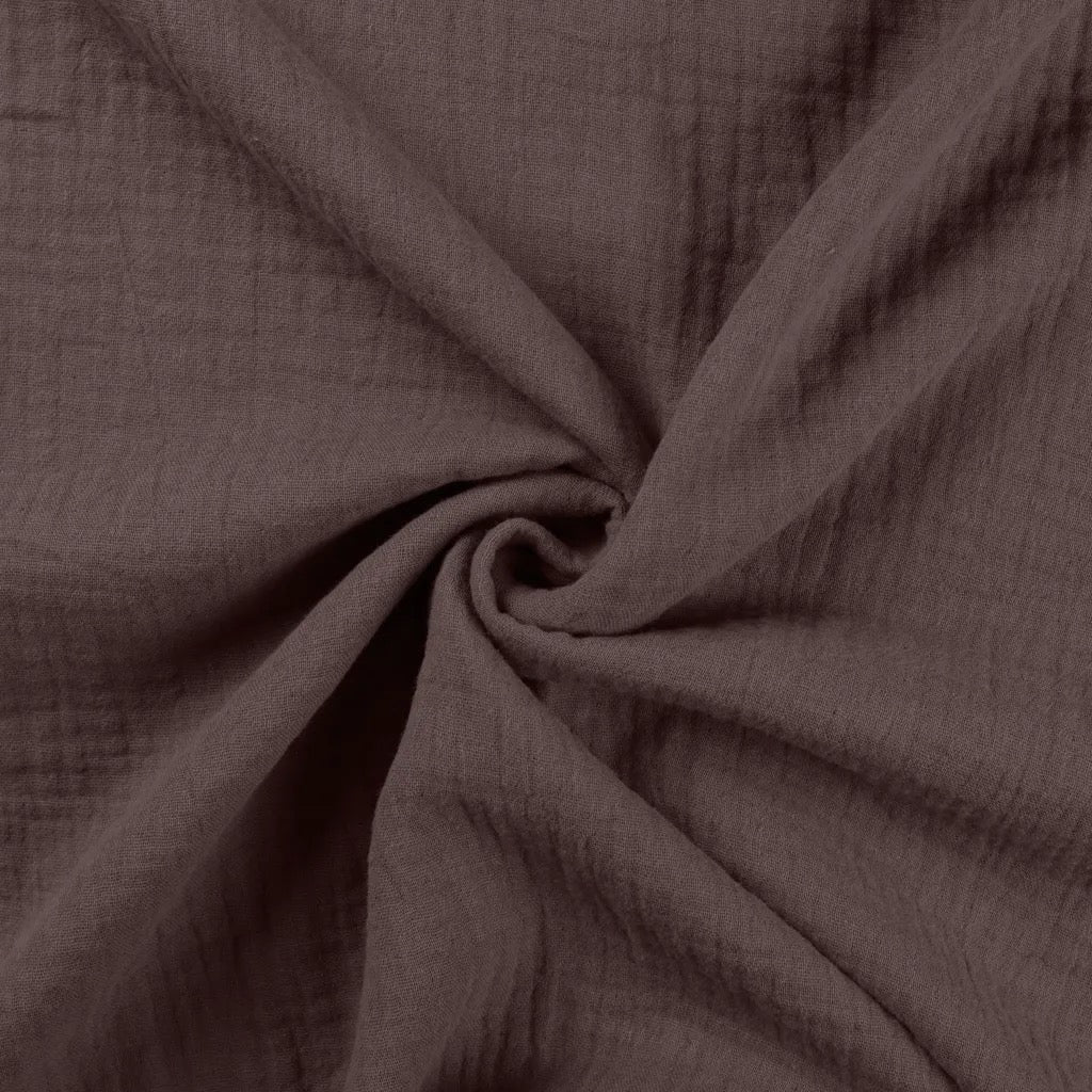 Musselin Dusty Braun - Double Gauze - 100% Baumwolle
