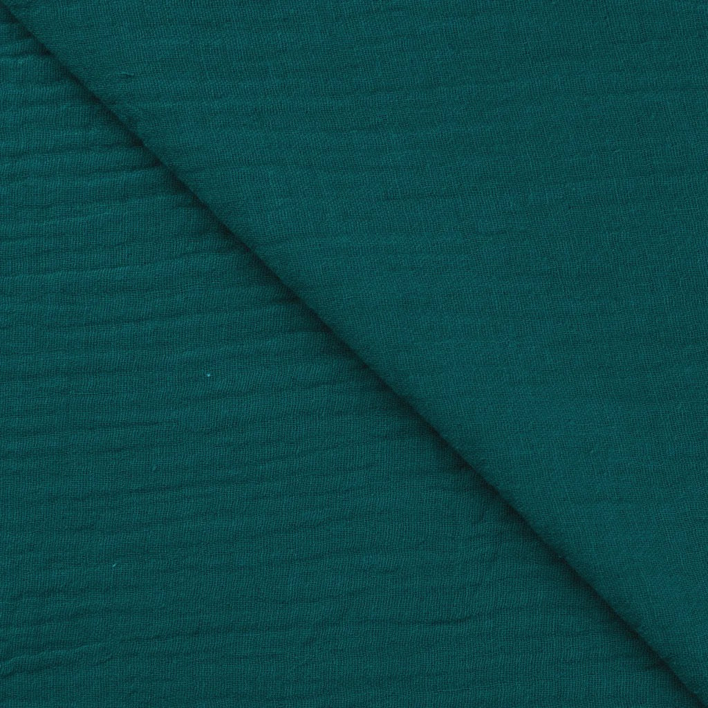 Musselin Petrol - Double Gauze - 100% Baumwolle