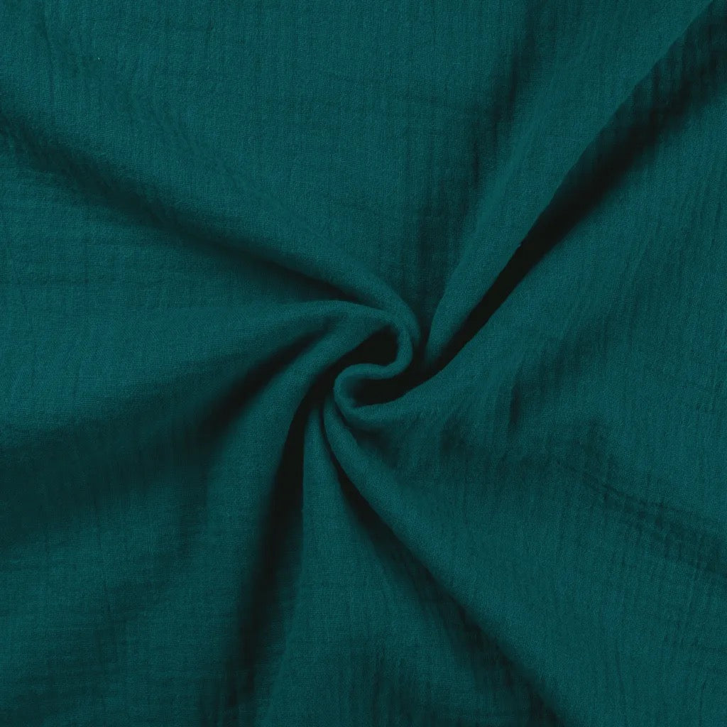 Musselin Petrol - Double Gauze - 100% Baumwolle