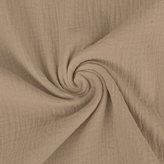 Musselin Taupe  - Double Gauze - 100% Baumwolle