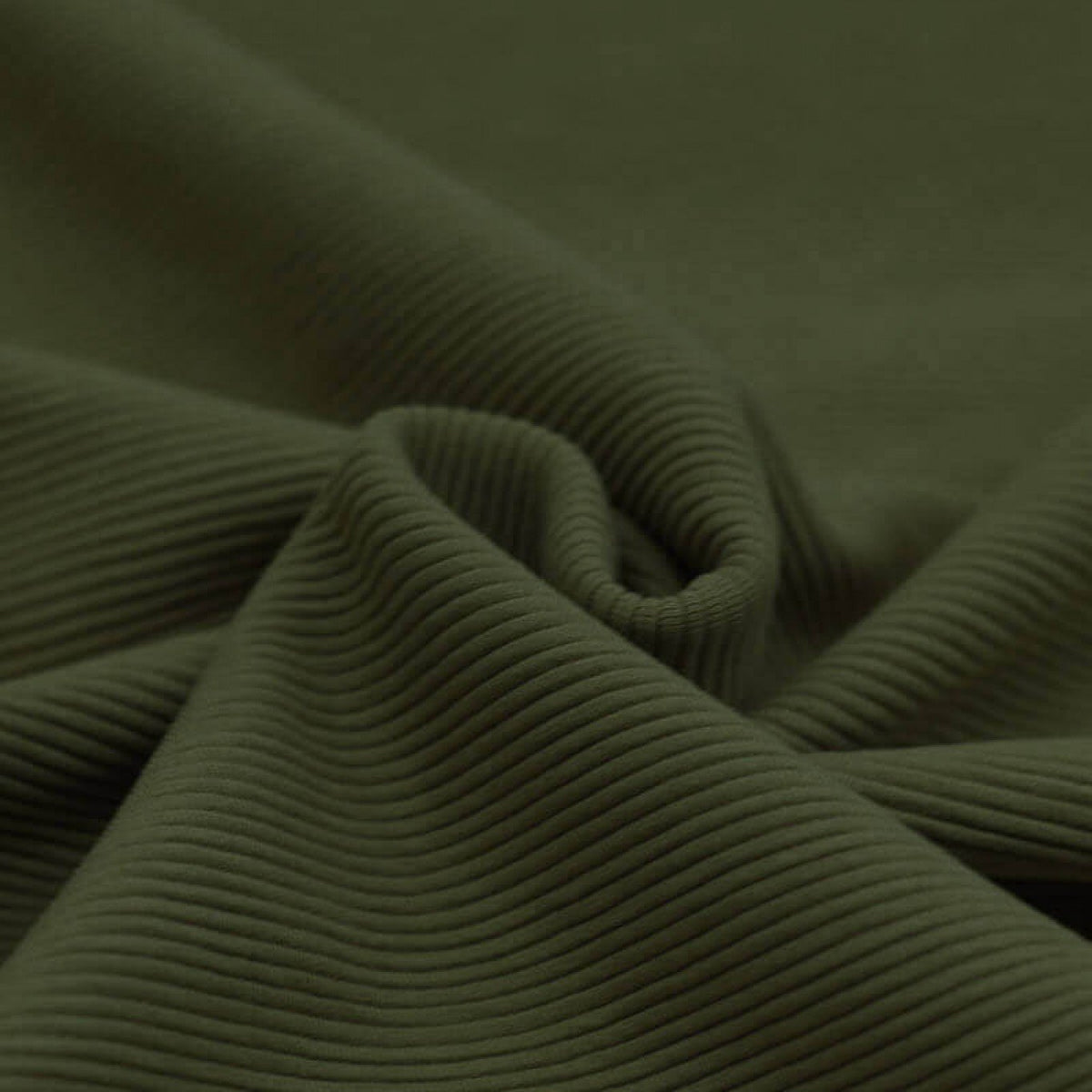 Olive - Ottoman Rib-Jersey - 80% Baumwolle, 15% Polyester, 5% Elastan