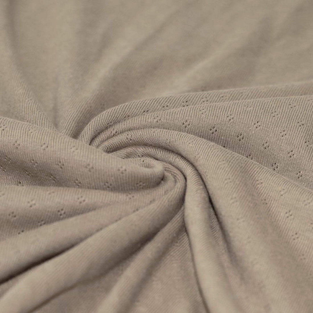 Pointelle Jersey Taupe - 100% Baumwolle