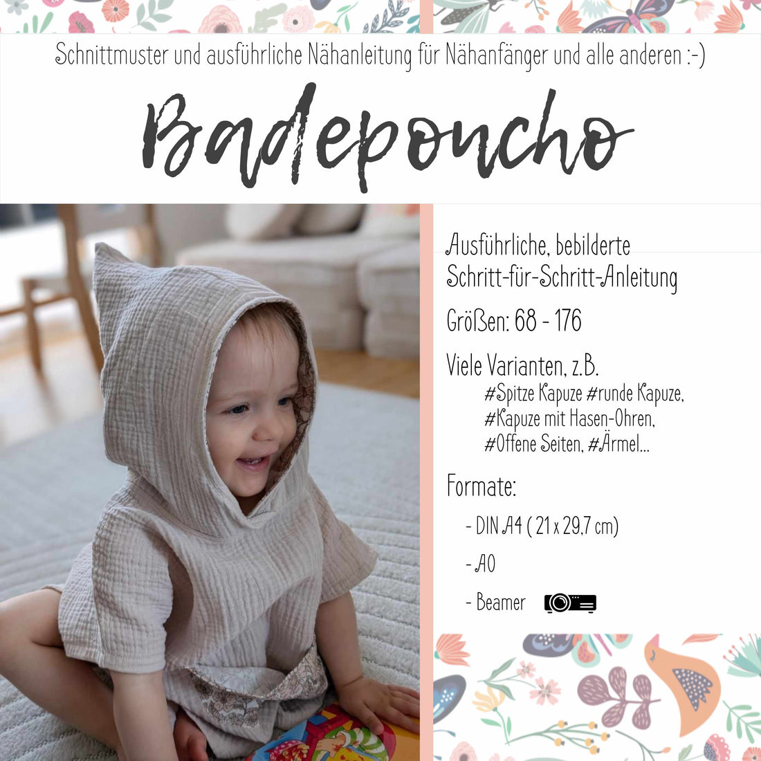 BADEPONCHO - Digitales Schnittmuster und Anleitung
