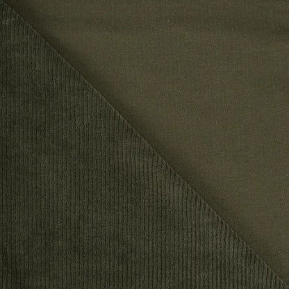 Stretch Cord-Jersey Waldgrün - 78% Baumwolle 17% Poyester 5% Elastan