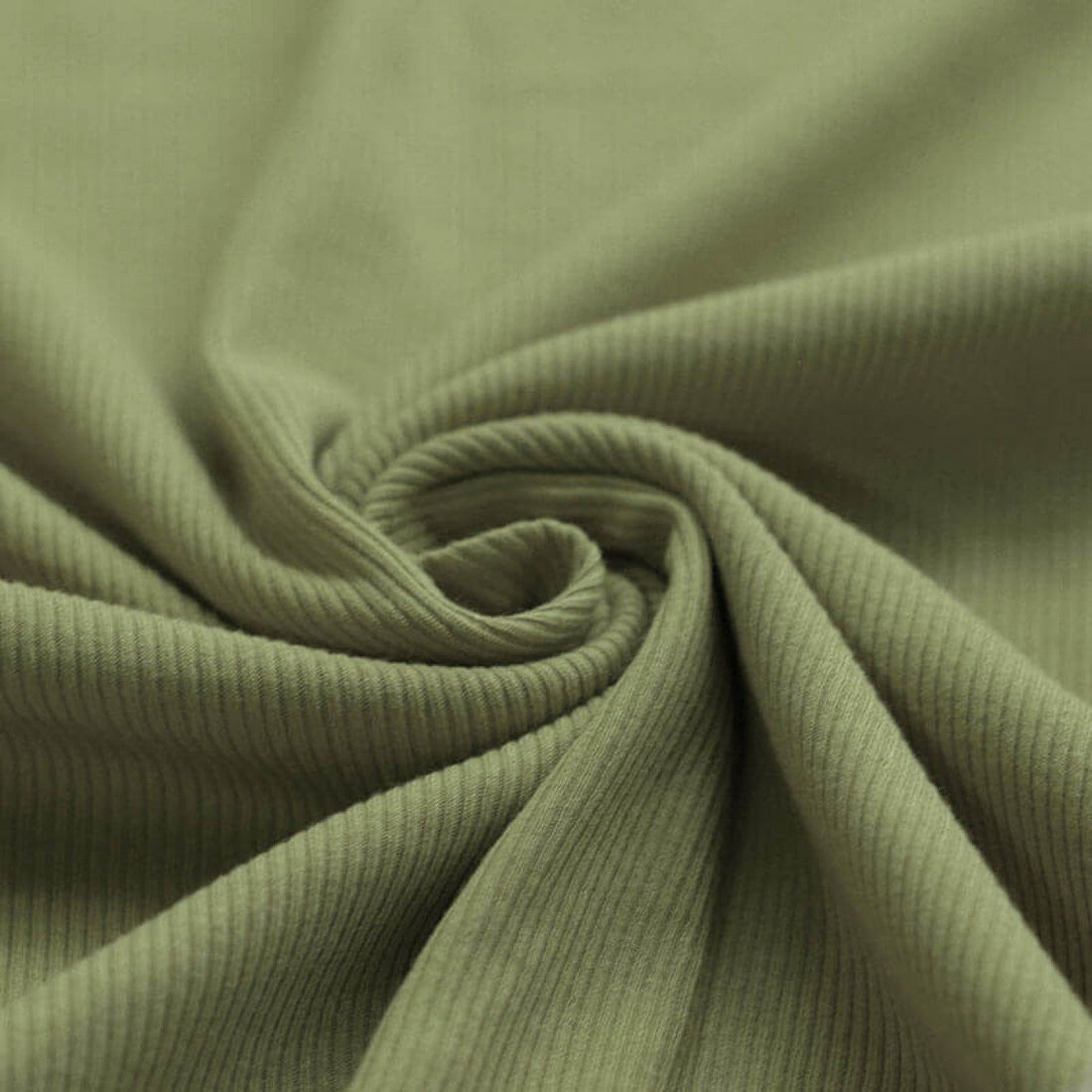 Olive - Baby Rib Jersey - 95% Cotton 5% Elastan