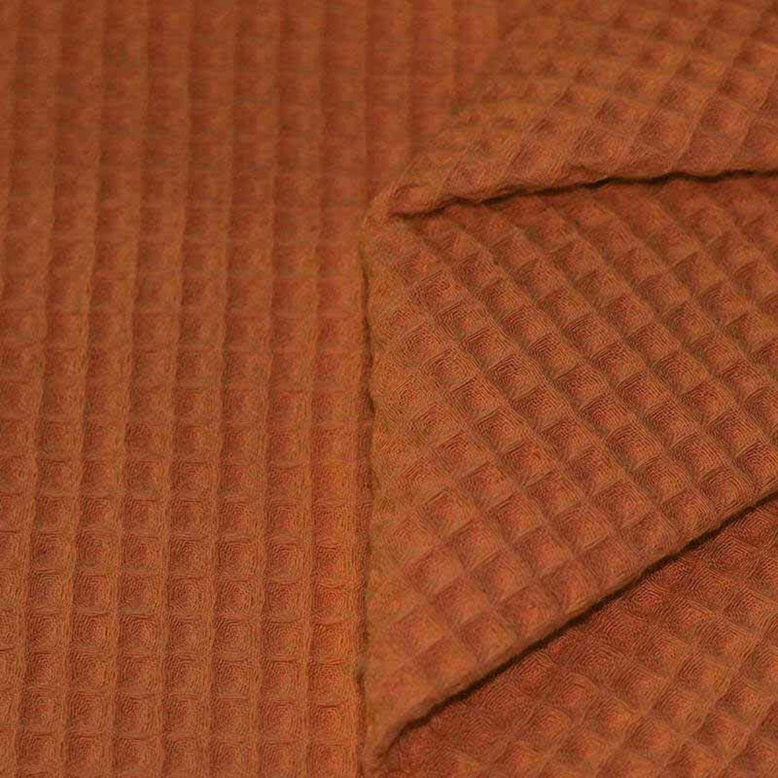 Cognac - Waffel Piqué  - 100% Baumwolle