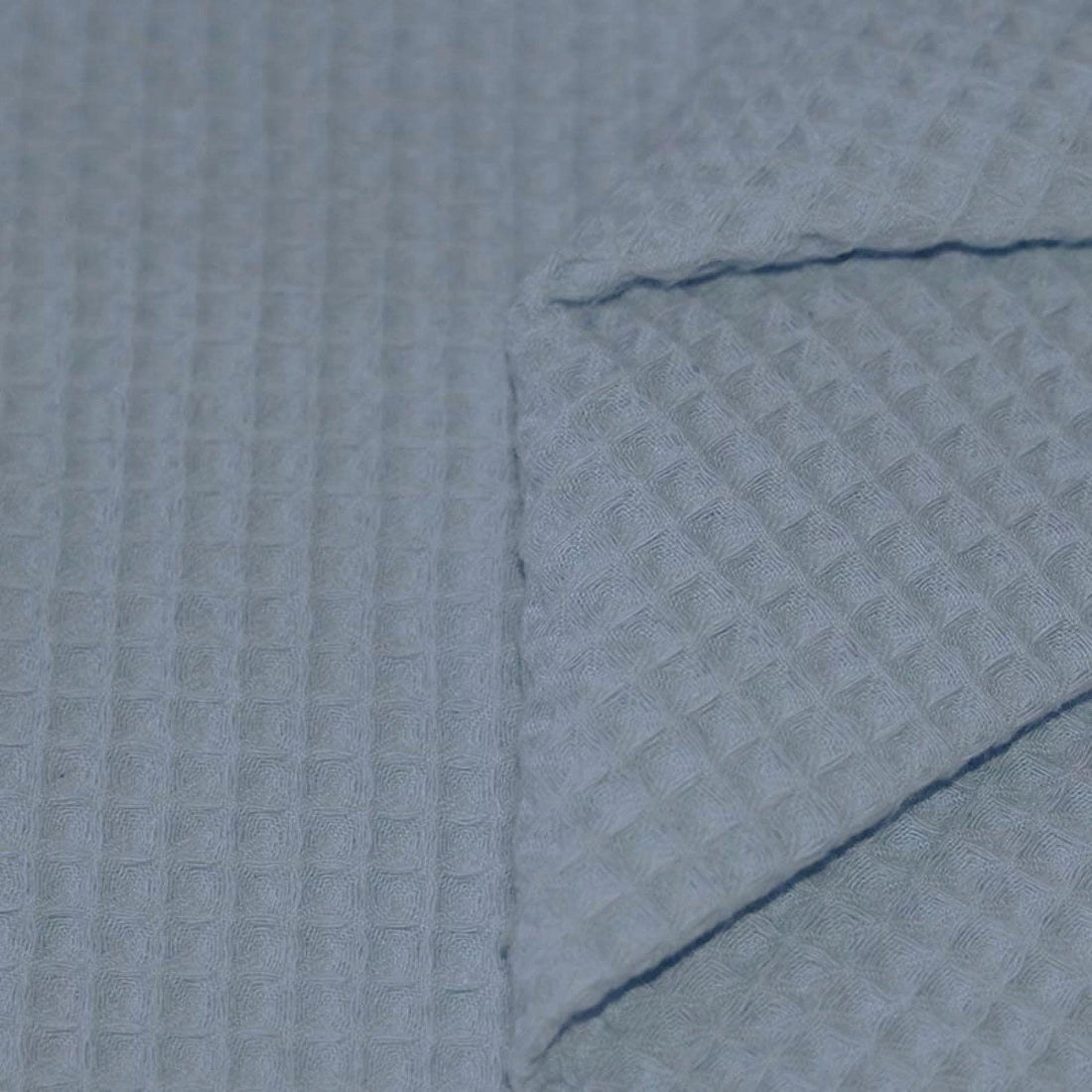 Jeans Blau - Waffel Piqué  - 100% Baumwolle